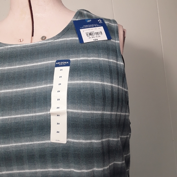 NWT Arizona Jean company striped tank top size 2x - Picture 3 of 9